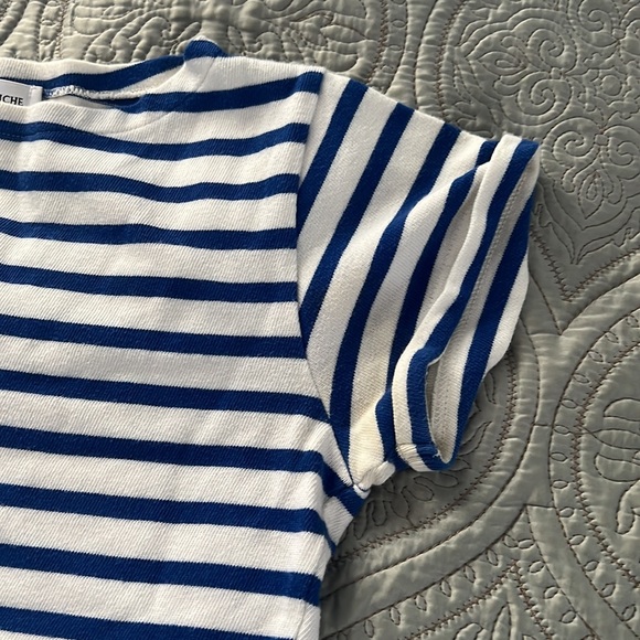 MAISON LABICHE BLUE & WHITE STRIPED WOMEN T-SHIRT SIZE XS MADE IN PORTUGAL - Picture 5 of 9